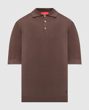 ISAIA Коричневе поло із шовку MG8262Y0470