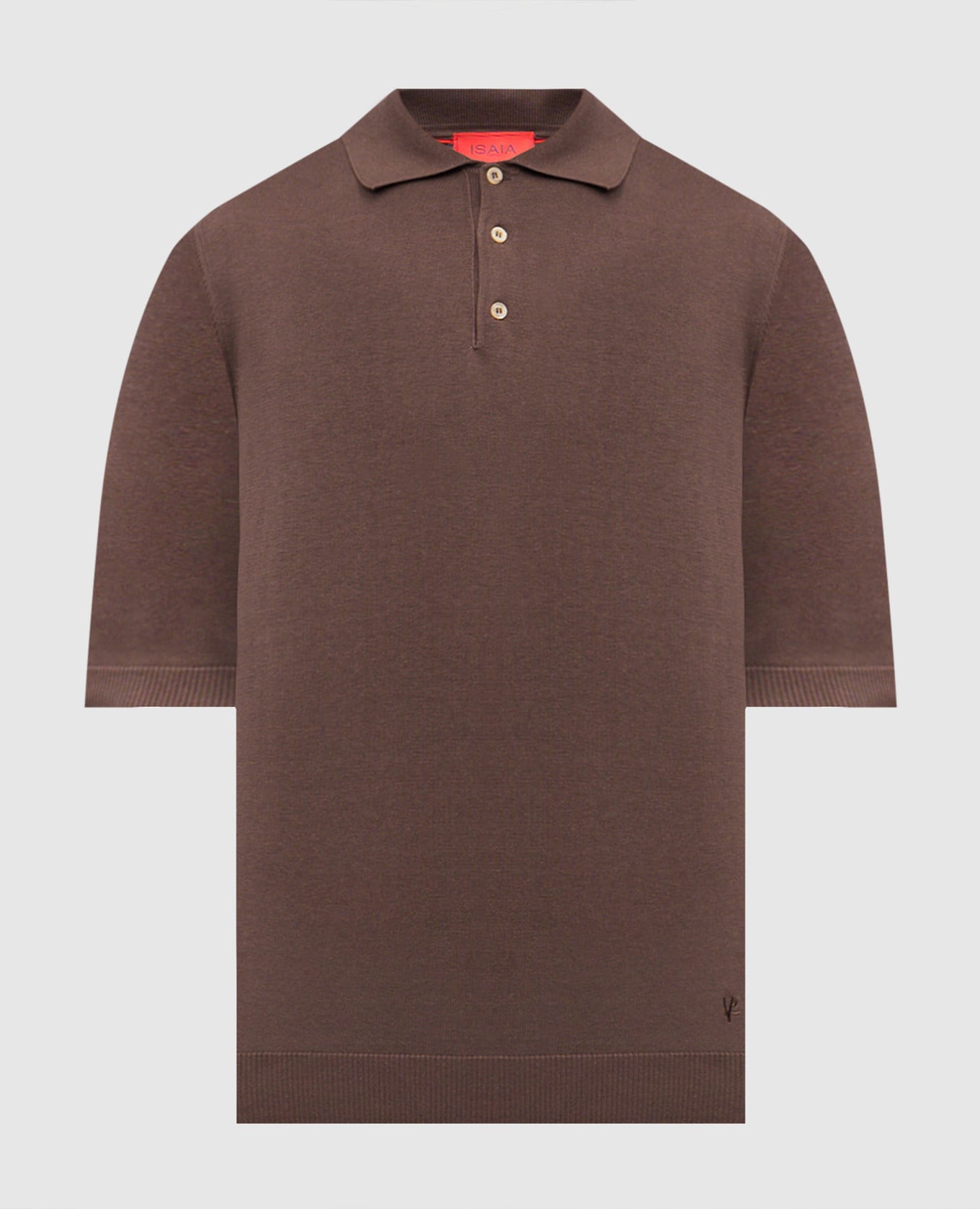 Коричневое поло из шелка