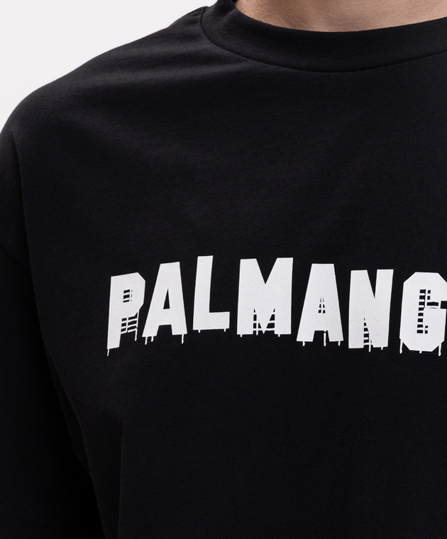 Palm Angels Черная футболка с принтом логотипа PAMAA001JR018 изображение 5