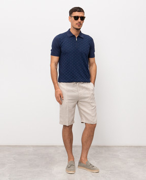 Doriani Cashmere Бежевые шорты из льна с отворотами P211F15T18850210