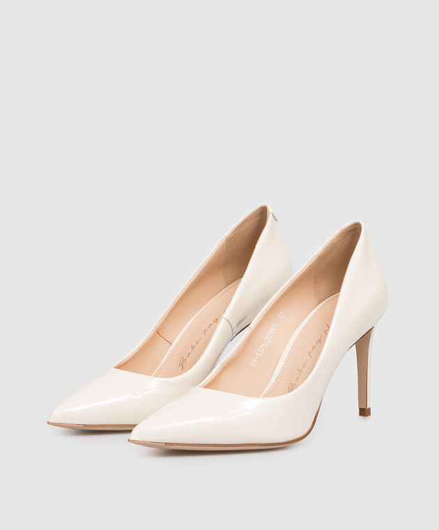 Babe Pay Pls Шкіряні лаковані туфлі кольору айворі 201801LA зображення 2