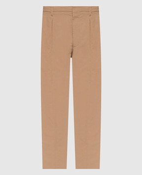 Brunello Cucinelli Бежевые брюки с льном MH253S2440