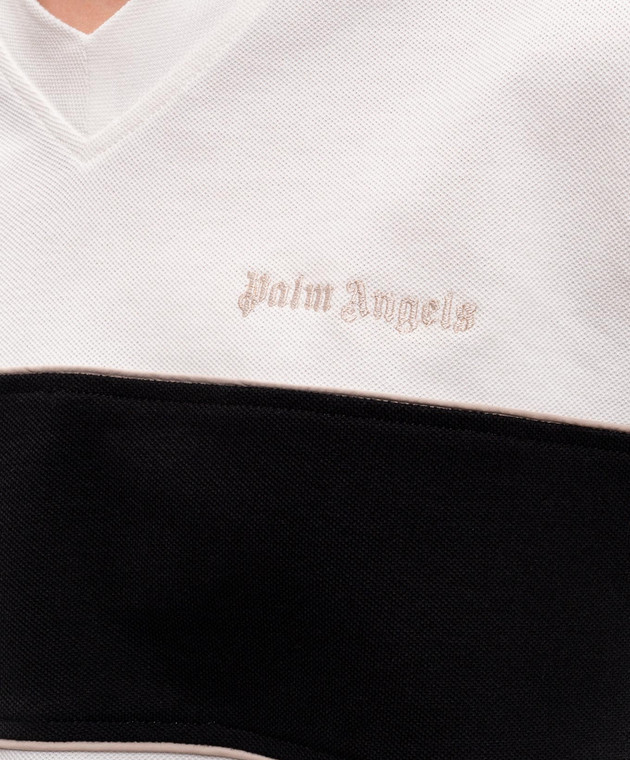 Palm Angels Білий топ з коміром-поло PWGB017S26FAB001 зображення 5