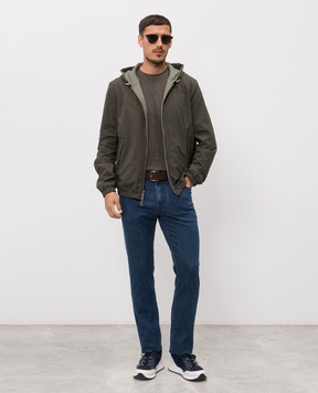 Stefano Ricci Футболка кольору хакі з льону K919071G10T26205