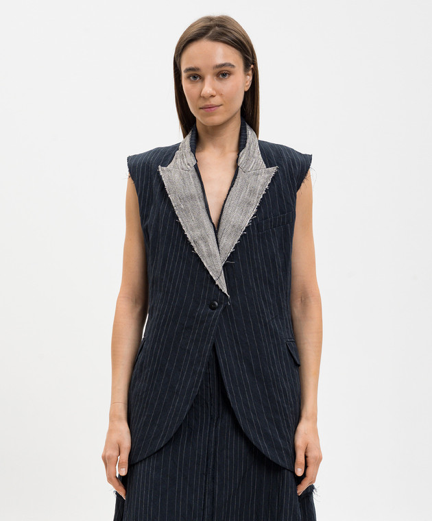 Marc Le Bihan Синій жилет в смужку 2204 зображення 3