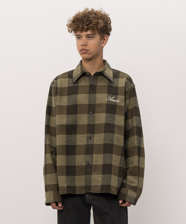 AMIRI Зеленая рубашка в клетку AM426SH063 изображение 3