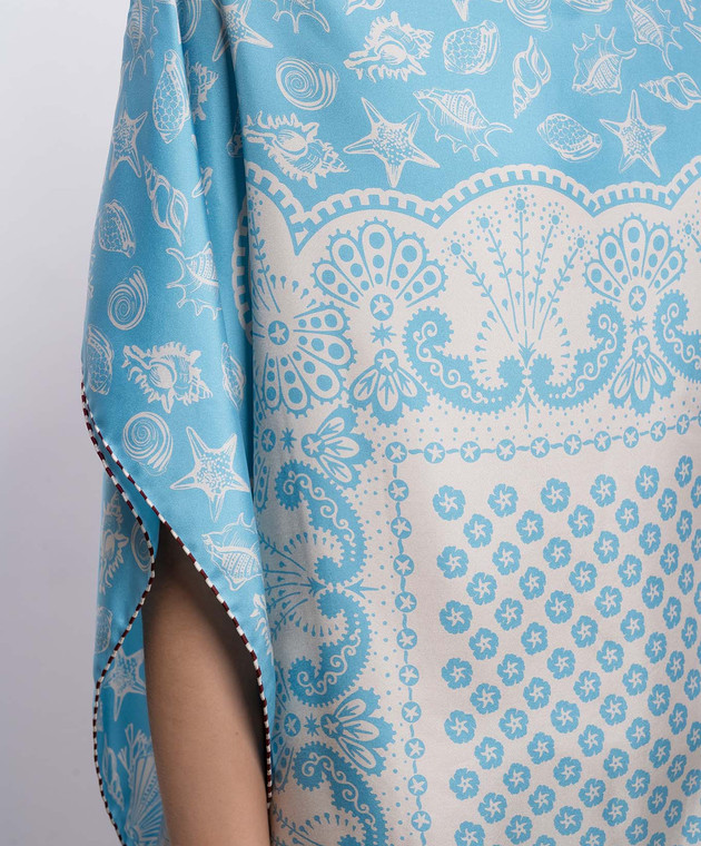 MANTERO 1902 Блакитна сукня-кафтан Mary із шовку 0238A0030G0879U зображення 5