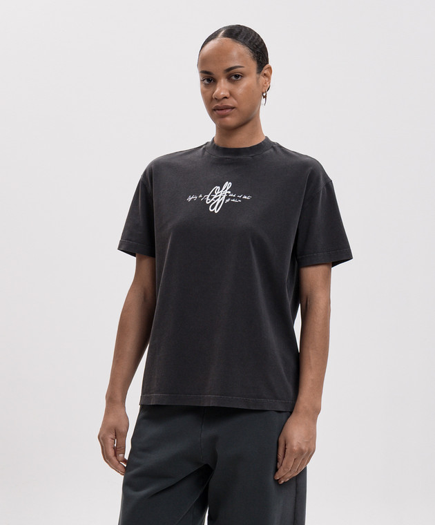 Off-White Сіра футболка Stroke 2FA00440T зображення 3