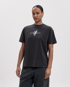 Off-White Серая футболка Stroke 2FA00440T