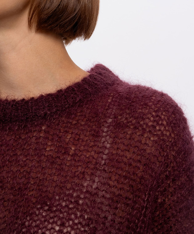 Brunello Cucinelli Бордовий светр з вовною MLC349300P зображення 5
