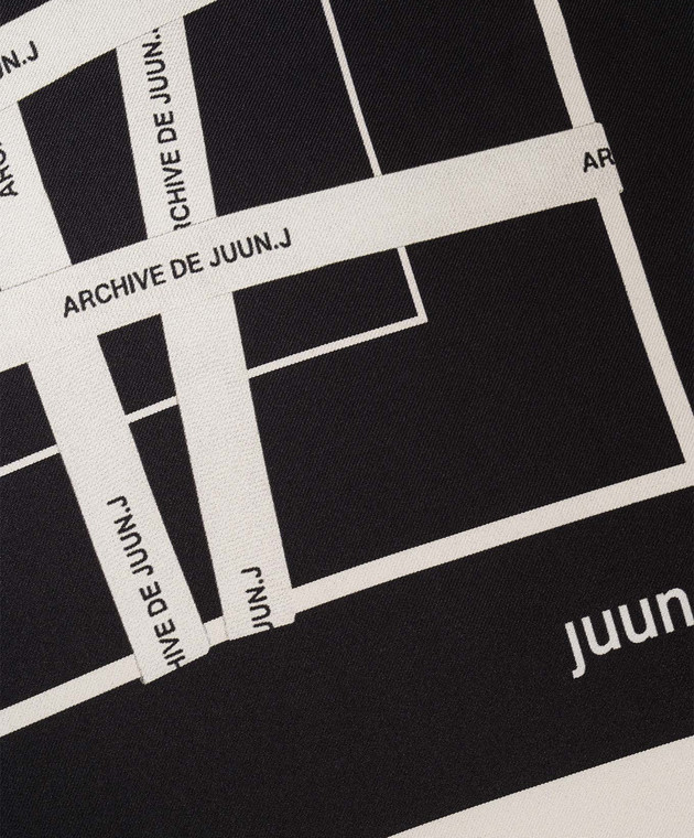 Juun.j Чорна хустка із шовку в брендовий принт JW6984W005 зображення 3