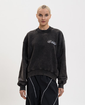 Off-White Сірий світшот з принтом логотипа Marker 2BA075S26FLE002