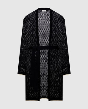 Agnona Чорний ажурний кардиган KR110387C080P