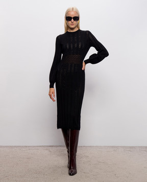 Twinset Чорна сукня з ажурним візерунком 262TP3120