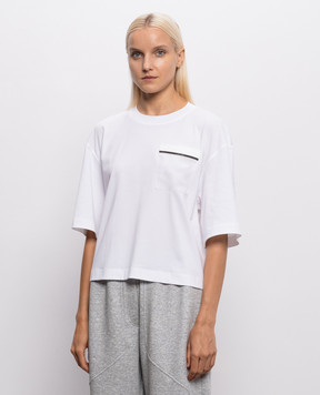Brunello Cucinelli Біла футболка з ланцюжком моніль M0T81B2M00