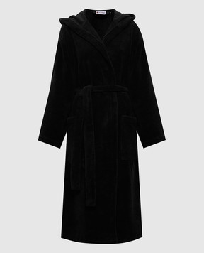 Symbol Home Чорний махровий халат з капюшоном BAMBOOSPONGEBATHROBE