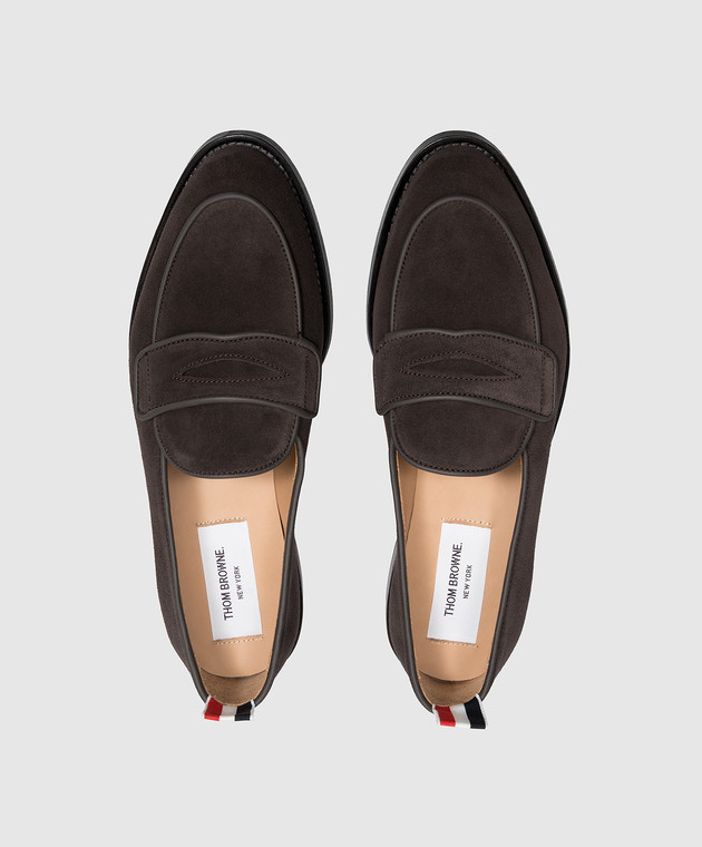 Thom Browne Коричневые замшевые лоферы FFF182AL0037 изображение 4