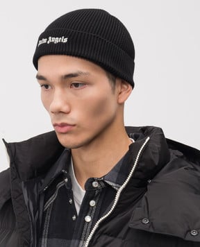 Palm Angels s Черная шапка с вышивкой логотипа PMLC032C99FAB001