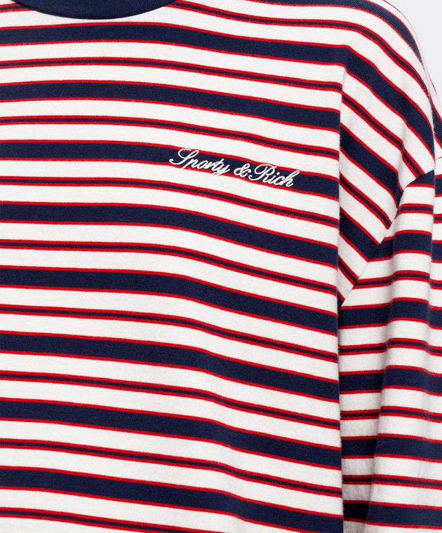 Sporty & Rich Белый лонгслив в полоску TO12485326ST74 изображение 5