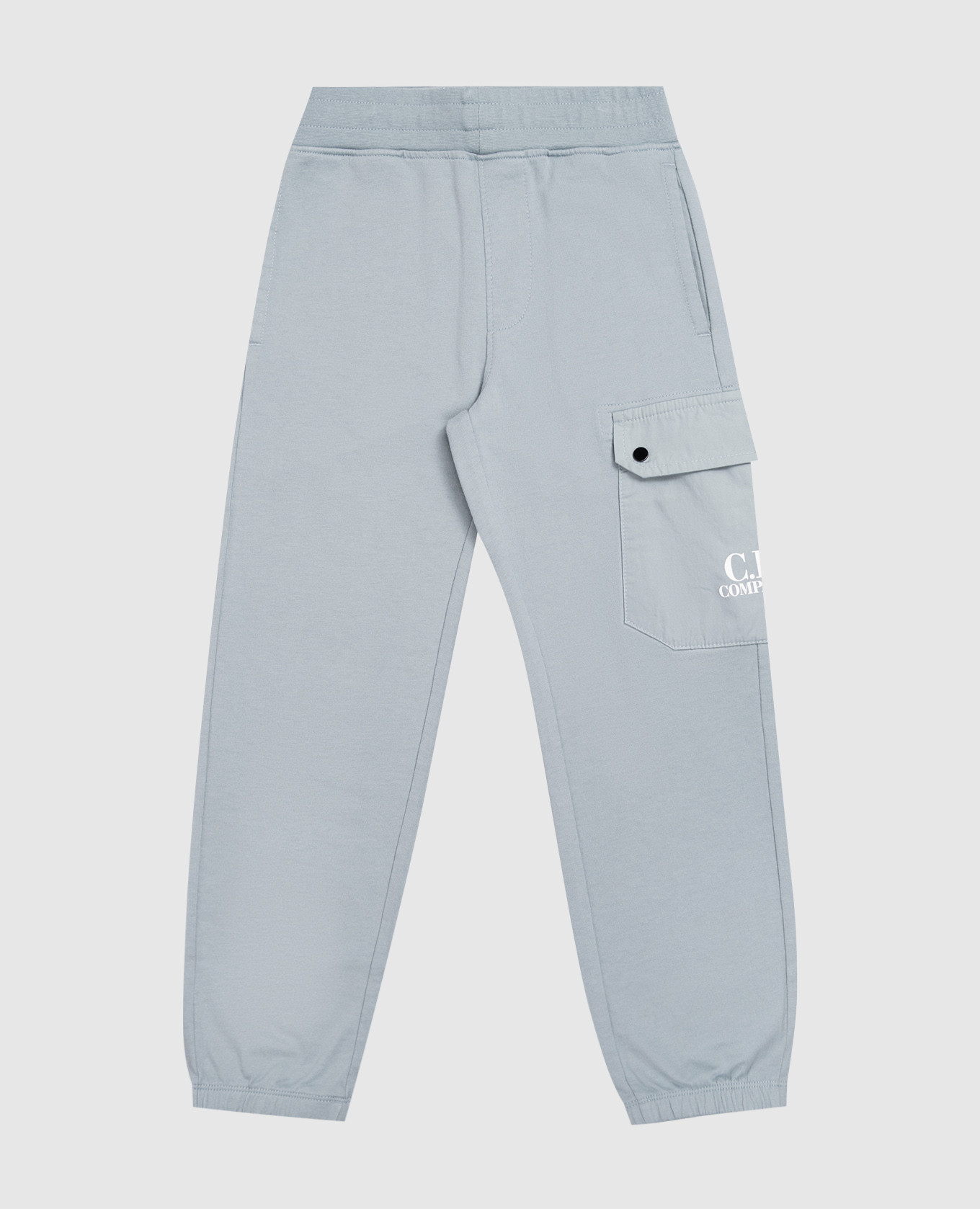 Детские голубые джогеры с принтом логотипа