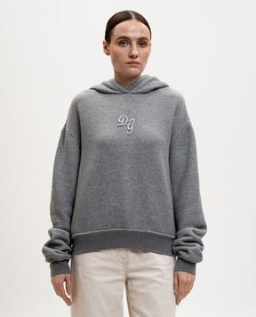 Dolce&Gabbana Сіре худі з нашивкою монограми F9S47ZGDDME