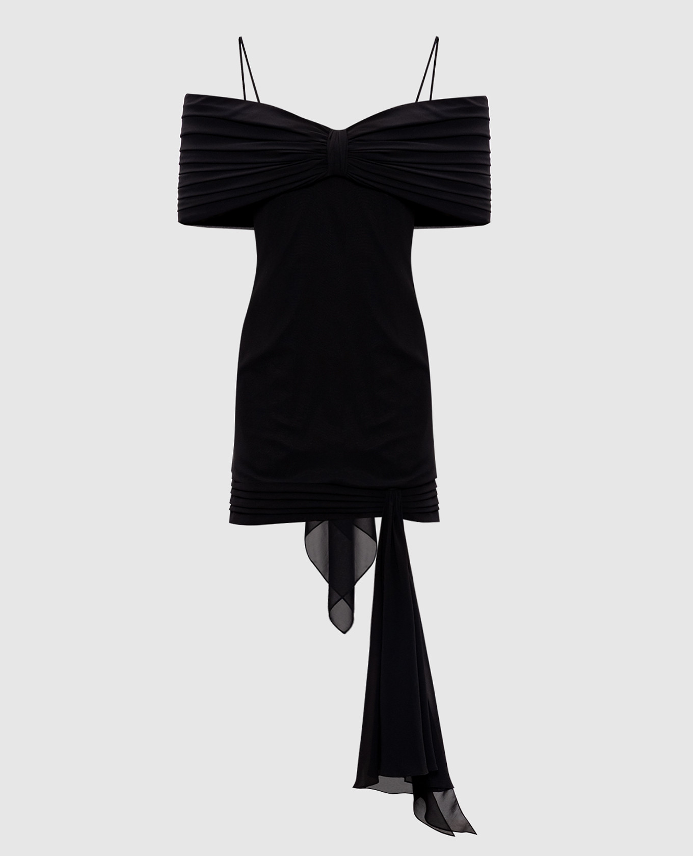 

Черное платье мини с драпировкой, Черный, Коктейльные платья