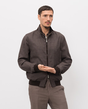 Enrico Mandelli Коричневая куртка из шерсти, шелка и льна 3T501A6020