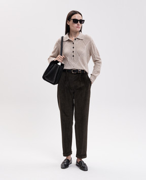 Kiton Бежевый джемпер из кашемира и шелка D6271230179