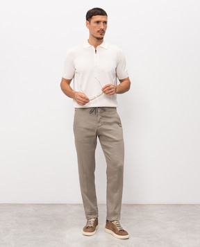 Marco Pescarolo Брюки цвета хаки с льном CARACCIOLO5302