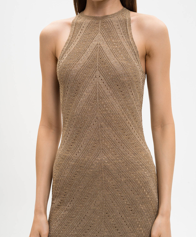 Twinset Коричнева сукня з льоном 261TT3213 зображення 4