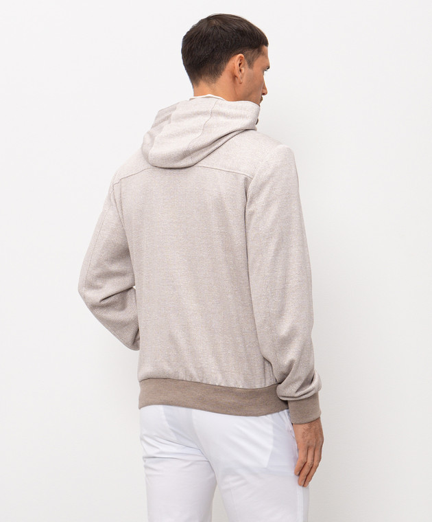 Stefano Ricci Бежева куртка з льоном та шовком у віндзорську клітинку MZJ6100050DN29HA зображення 4