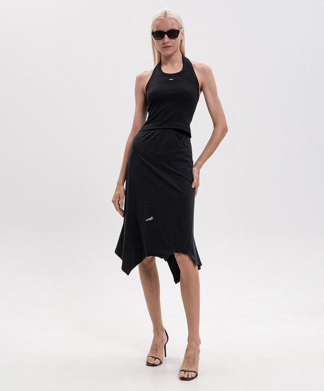 Vetements Черный топ в рубчик WH27TT163B изображение 2