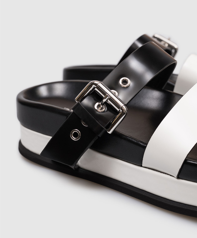 Premiata Шкіряні глянцеві шльопанці M7386 зображення 5