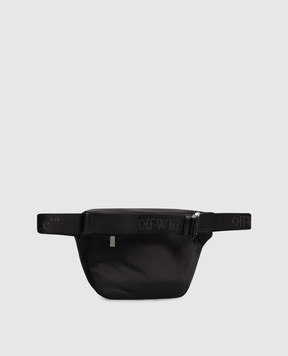 Off-White Черная поясная сумка с принтом логотипа OMNO037C99FAB001