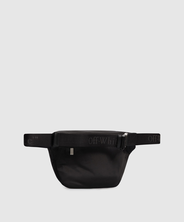 Off-White Черная поясная сумка с принтом логотипа OMNO037C99FAB001 изображение 3