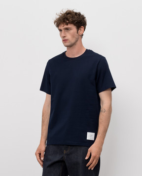 Thom Browne Синяя футболка с нашивкой MJS067A00042