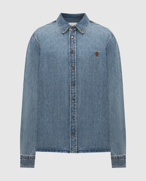 Ami Paris Синяя джинсовая рубашка Ami de Coeur USH786DE0056