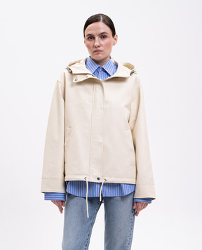 Yves Salomon Army Шкіряна куртка кольору айворі 26EFV03062L05W