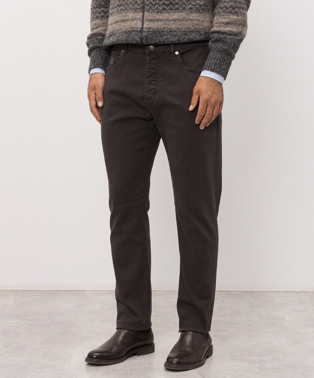Brunello Cucinelli Темно-коричневі джинси M277PX1290 зображення 3