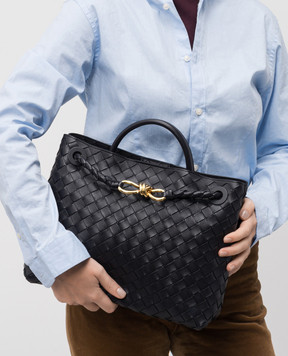 Bottega Veneta Синяя кожаная сумка Andiamo 766016VCPP1