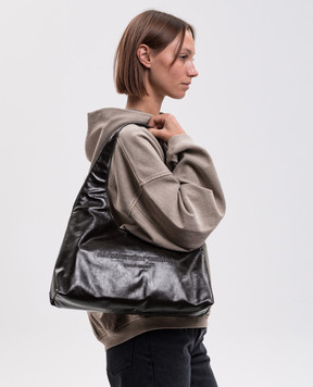 Alexander Wang Бордовая кожаная глянцевая сумка-тоут с фактурным логотипом 20226K62L
