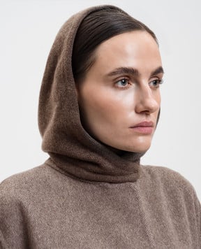 Agnona Коричневий капор з кашеміру з логотипом MA080200K070N
