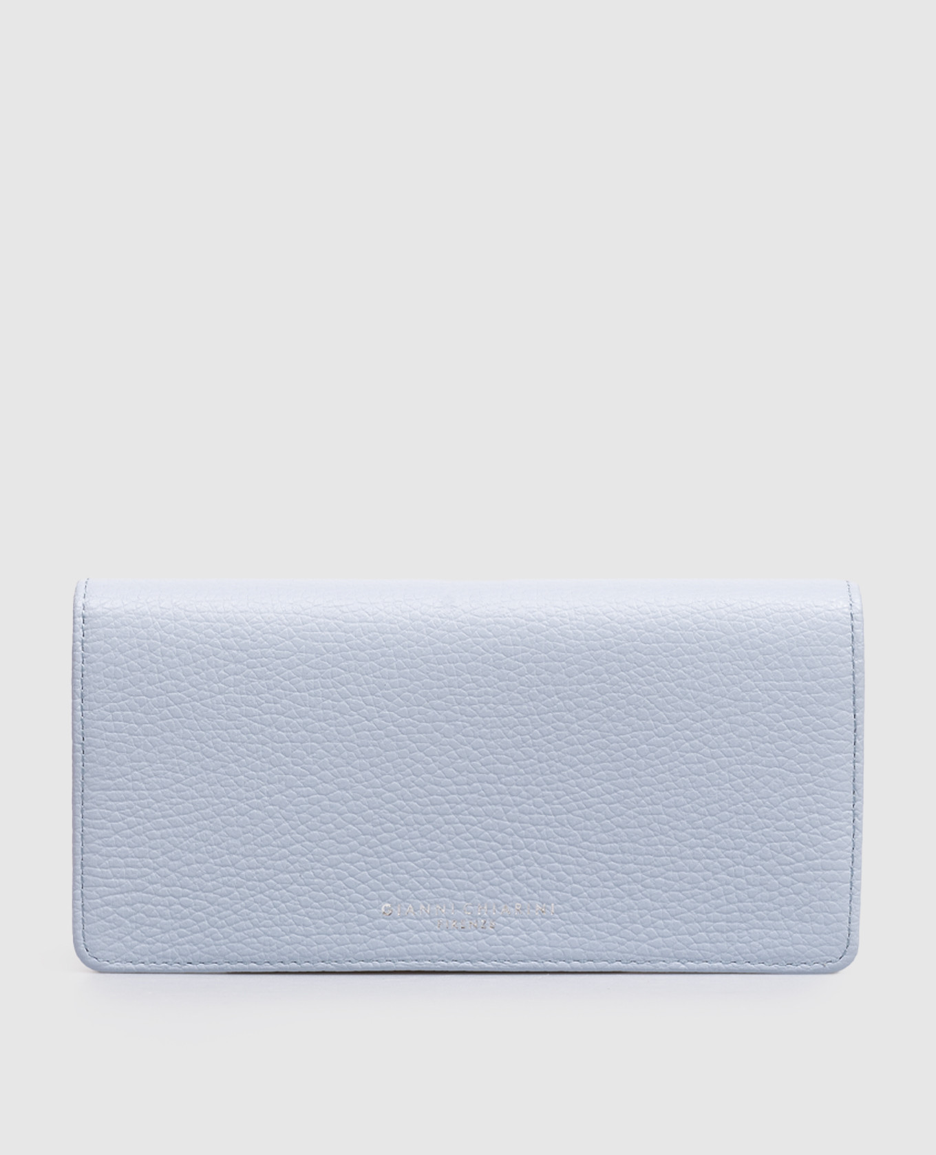 Голубой кожаный кошелек с принтом логотипа