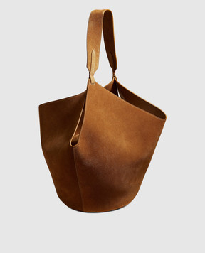 Khaite Коричнева замшева сумка-тоут Lotus HAITEBAG