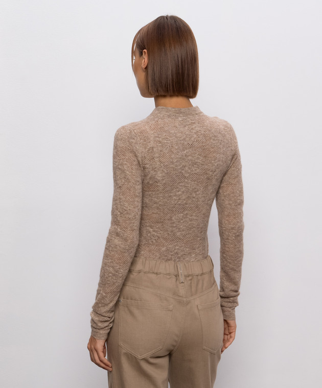 Brunello Cucinelli Бежевый джемпер в узоре MFR491700P изображение 4