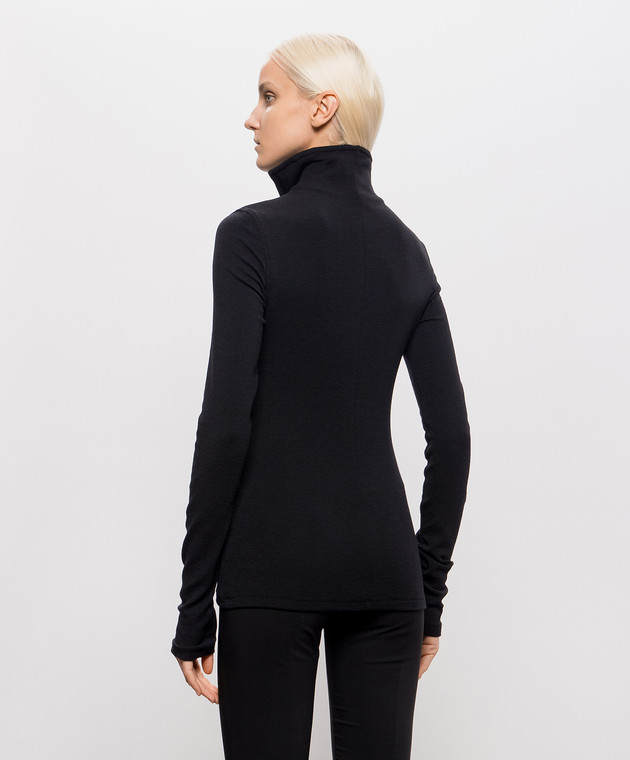 Thierry Mugler Черный топ с шерстью с молнией 26F1TO09001038 изображение 4