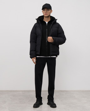 Stone Island Чорна спортивна куртка з логотипом K2S156100031S0213