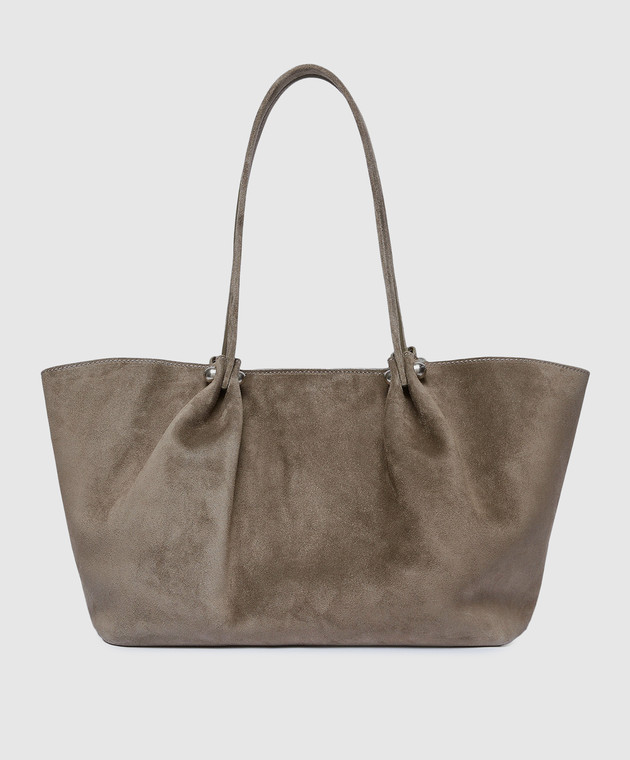 Max Mara Weekend Замшева сумка-тоут APESI кольору хакі WKAPESI зображення 3