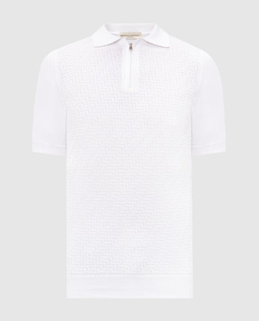 Cashmere&Whiskey Біле поло з тканим візерунком DOP267