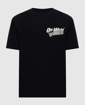 Off-White Чорна футболка Cupid Tape 44MAA027F5J00B